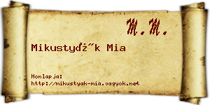 Mikustyák Mia névjegykártya